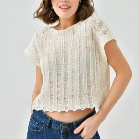 Women's top "Semi-transparent" Beige