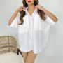 Women's shirt "Oversize Large Pockets" White