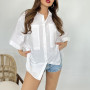 Сорочка жіноча Оверсайз Великі Кишені Біла