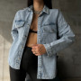 Shirt (jacket, jacket) Denim "Over elongated" Blue