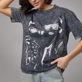 Women's oversize t-shirt "Varenka" dark gray