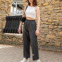 Pants (trousers) for women "Palazzo"  Dark melange