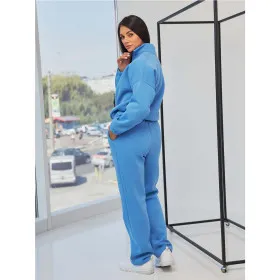 Tracksuit with zipper sweatshirt size+ (Blue)