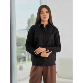 Plain cotton shirt "Basic" Black