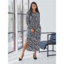 Long shirt dress size+ "Crepe print" Black