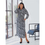 Long shirt dress size+ "Crepe print" Black