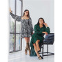 Long shirt dress size+ "Crepe print" Green