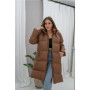 Women's jacket "Eco Leather" down jacket (Brown)
