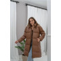 Women's jacket "Eco Leather" down jacket (Brown)