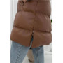 Women's jacket "Eco Leather" down jacket (Brown)