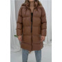 Women's jacket "Eco Leather" down jacket (Brown)