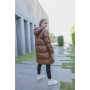 Women's jacket "Eco Leather" down jacket (Brown)