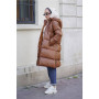 Women's jacket "Eco Leather" down jacket (Brown)