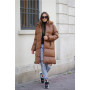 Women's jacket "Eco Leather" down jacket (Brown)