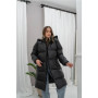 Women's jacket "Eco Leather" down jacket (Black)