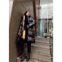 Women's jacket "Eco Leather" down jacket (Black)