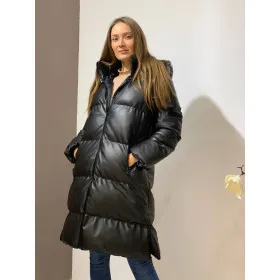Women's jacket "Eco Leather" down jacket (Black)