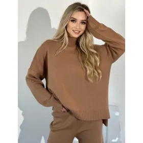 Suit knitted sweater with pants (Coffee)