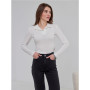 Ribbed polo blouse