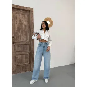 Women's High-Waisted Wide-Leg Jeans