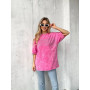 Women's pink T-shirt "Varena" with rhinestones