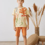 Boy's suit with abstract print. Cacti.