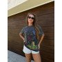 Washed T-shirt with Girls Print