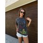 Washed T-shirt with Girls Print