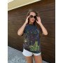 Washed T-shirt with Girls Print