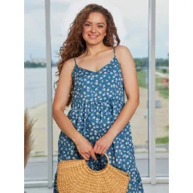 Loose sundress with a floral print