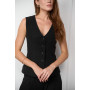 Women's black vest V neck for suits