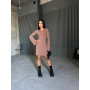 Mini ribbed dress with back ties