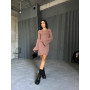 Mini ribbed dress with back ties