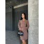 Mini ribbed dress with back ties