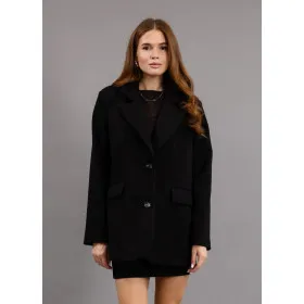 Women's blazer coat warm grey with big buttons