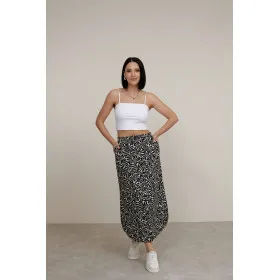 Long cotton skirt with floral print