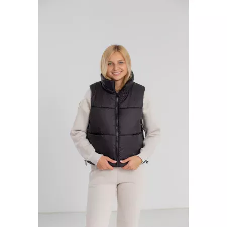 Warm womens vest with eco down, black