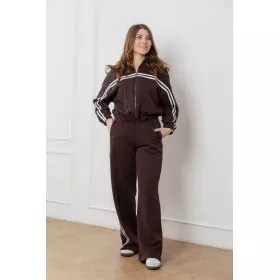 Women’s tracksuit brown with zip jacket