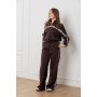 Women’s tracksuit brown with zip jacket