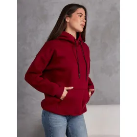 Худі бургунді на флісі