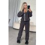 Women's fleece tracksuit with a zip-up jacket