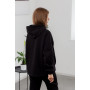 Black hoodie made of brushed footer fabric