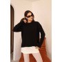 Knit sweater with side slits