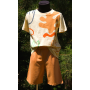 Boy's suit with abstract print. Cacti.