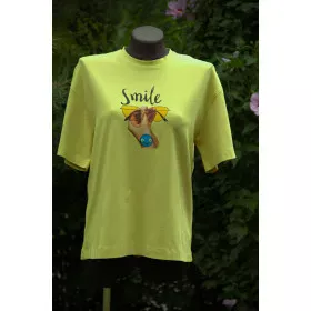 Футболка фісташкова з надписом Smile
