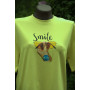 Футболка фісташкова з надписом Smile
