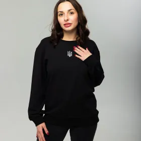 Women's Sweatshirt "Style" Black & emblem "Trident"