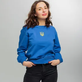 Світшот (кофта - реглан) жіночий "Стиль" синій і Герб "Тризуб"