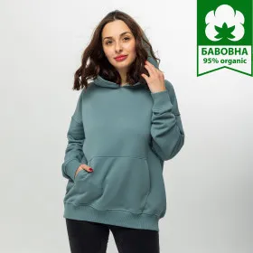 Худі - толстовка жіноча "Комфорт" Лазурно - сірий