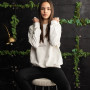 Female Hoodie "Komfort" white Сhampagne